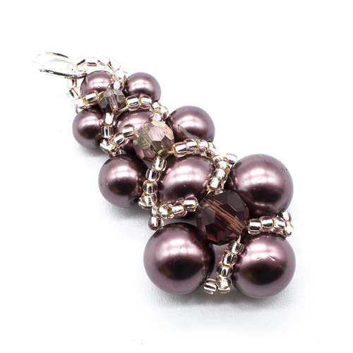 Victoria Pendant mahogany rose jewelry making kit — DIY set with beads and instructions for creating handmade jewelry