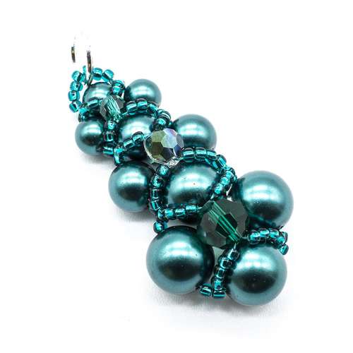 Victoria Pendant teal jewelry making kit — DIY set with beads and instructions for creating handmade jewelry