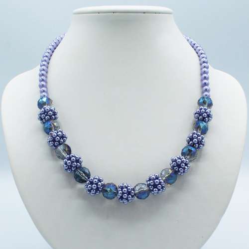 Very Berry Crystal & Pearl Jewellery Kit lavander jewelry making kit — DIY set with beads and instructions for creating handmade jewelry