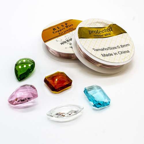 Crystal Stone Wire Wrapping 5 Pack rose gold jewelry making kit — DIY set with beads and instructions for creating handmade jewelry
