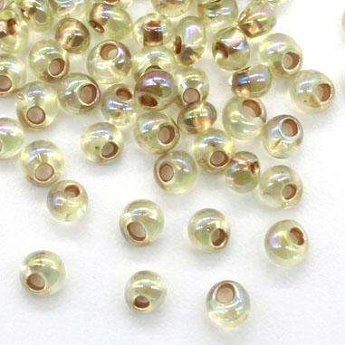 Toho Magatama Beads 3mm 10g - Gold Lined Rainbow Lt Jonquil