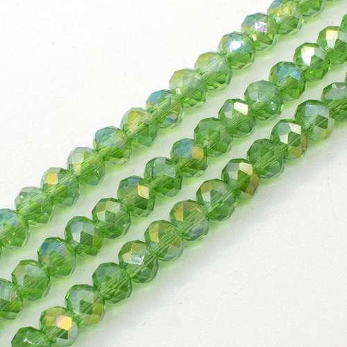 4mm crystal beads emerald green ab — AB finish, faceted for jewelry making and beadwork
