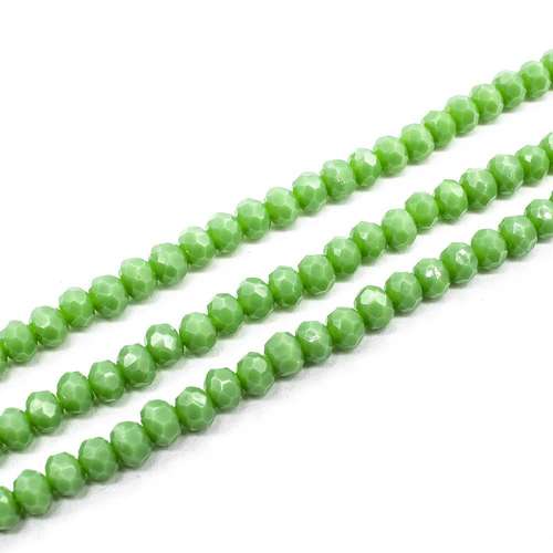 4mm crystal beads light autumn green — faceted for jewelry making and beadwork