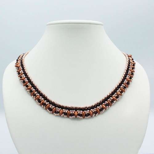 Athena GemDuo Necklace copper bronze necklace making kit — DIY set with beads and instructions for creating handmade jewelry