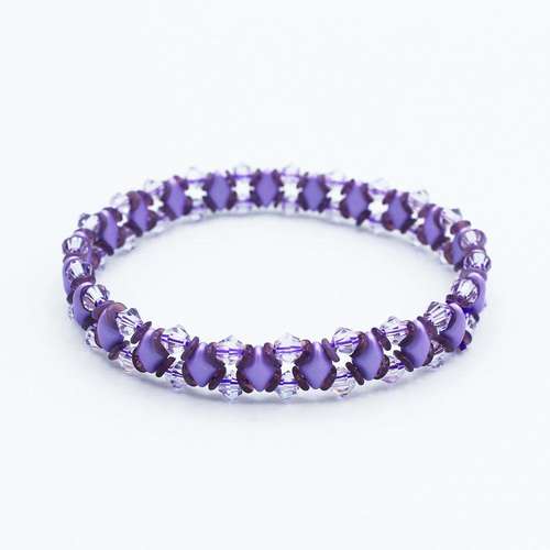GemDuo Sparkle Bracelets pastel lilac bracelet making kit — DIY set with beads and instructions for creating handmade jewelry