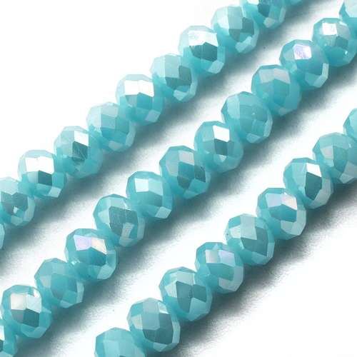 6mm crystal beads baby blue ab, pack of 100 — AB finish, faceted for jewelry making and beadwork