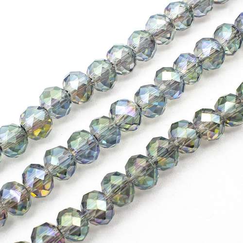 6mm crystal beads electric green, pack of 100 — faceted for jewelry making and beadwork