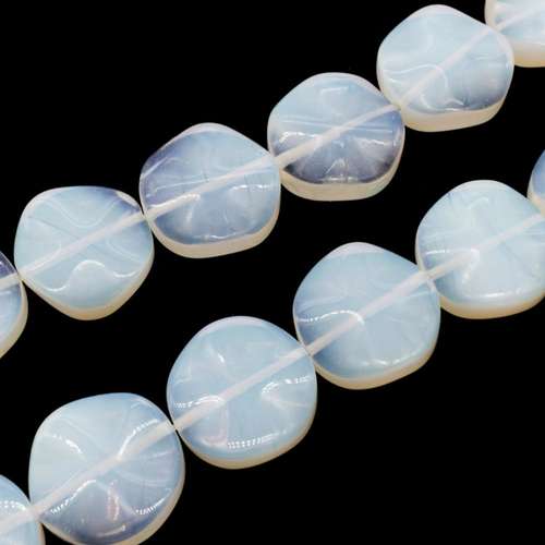 Opal White Curved Disc - 19mm