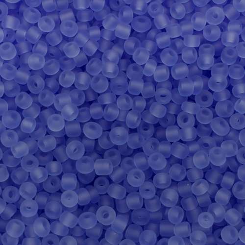 size 8 FGB glass seed beads frosted blue — 50g pack, ideal for bead weaving, embroidery, and jewelry making