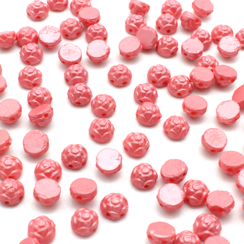 Roseta Cab 6mm 25pcs - Sugar Coral