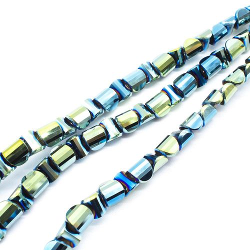 8mm crystal beads green iris, pack of 25 — faceted for jewelry making and beadwork