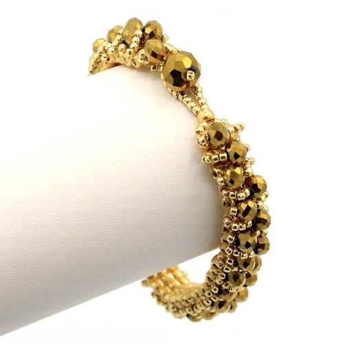 Grace Bracelet Makes 2 gilded gold bracelet making kit — DIY set with beads and instructions for creating handmade jewelry
