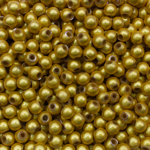 5mm Miracle acrylic round beads 5mm 80pcs round dark gold — pack of 80, reflective 3D-effect beads ideal for jewelry making, crafts, and…