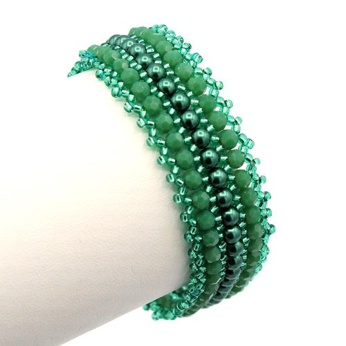 Cynthia Bracelet Makes 2 peridot teal bracelet making kit — DIY set with beads and instructions for creating handmade jewelry