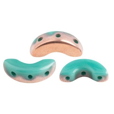 Arcos Puca Beads 10g - Opaque Green Turquoise Capri Gold