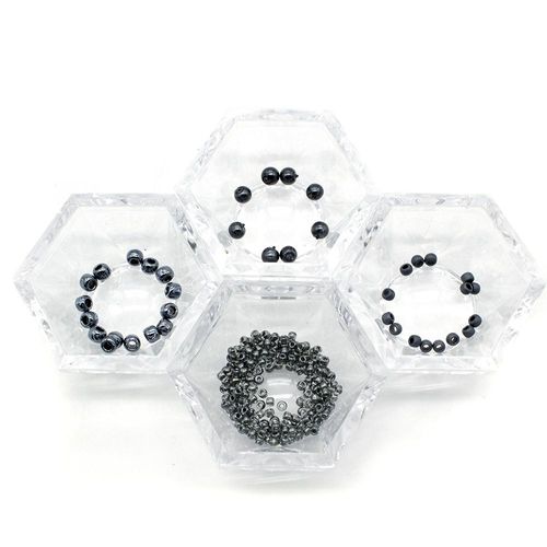 Flat Celini Rings Pack hematite jewelry making kit — DIY set with beads and instructions for creating handmade jewelry