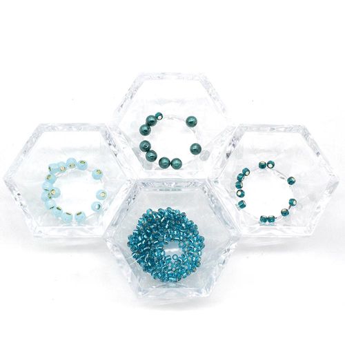 Flat Celini Rings Pack teal jewelry making kit — DIY set with beads and instructions for creating handmade jewelry
