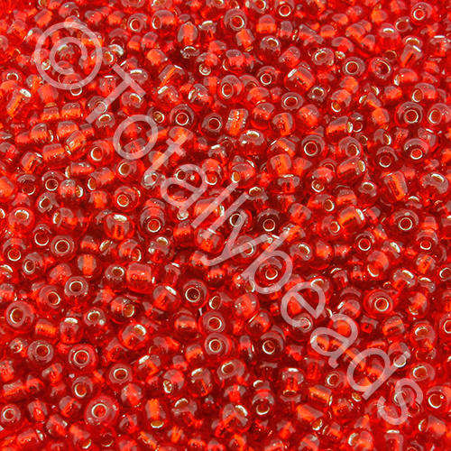 Seed Beads Silver Lined Red - Size 11 100g