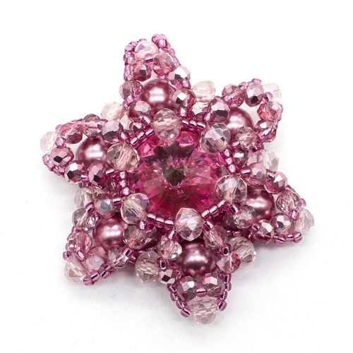 Star Pendant Makes 2 indian pink jewelry making kit — DIY set with beads and instructions for creating handmade jewelry