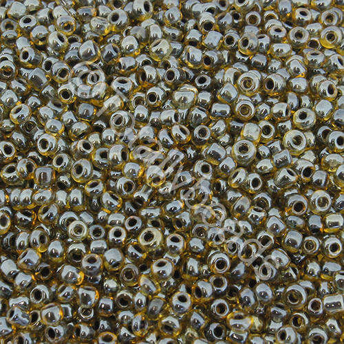 Seed Beads Colour Lined Luster Black Yellow - Size 11 100g