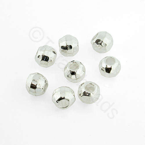 Antique Silver Bead - Facet Round 5mm 25pcs