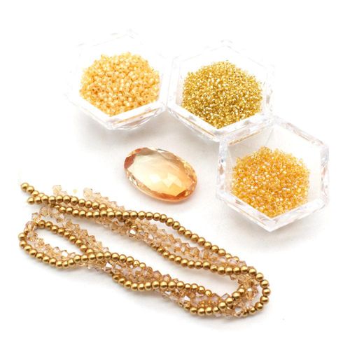 BC WK17 - Crystal Cabochon Oval Jewellery - Sunrise Gold
