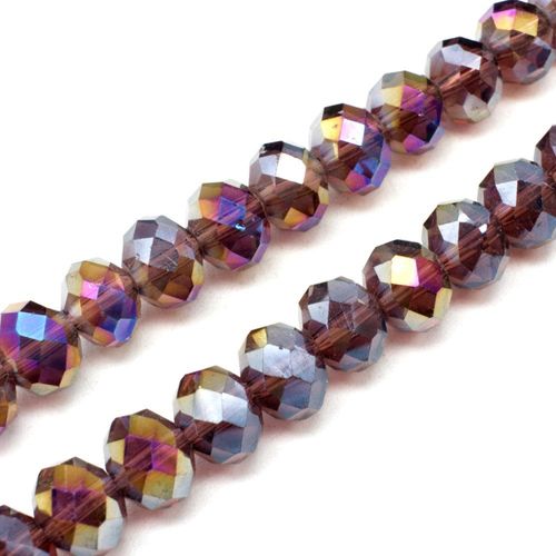 10mm crystal beads purple ab, pack of 30 — AB finish, faceted for jewelry making and beadwork