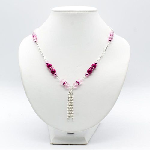 Esme Necklace pink necklace making kit — DIY set with beads and instructions for creating handmade jewelry