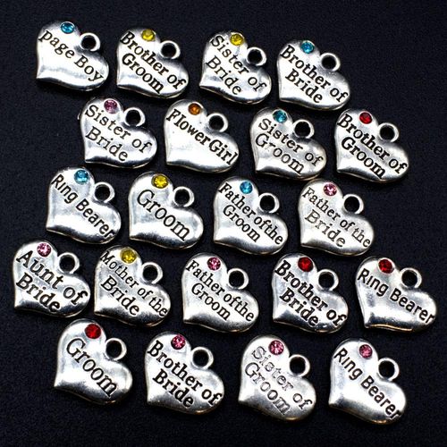 Wedding Charm Bundle Heart Shape 20pcs 16 x 14mm for jewellery making
