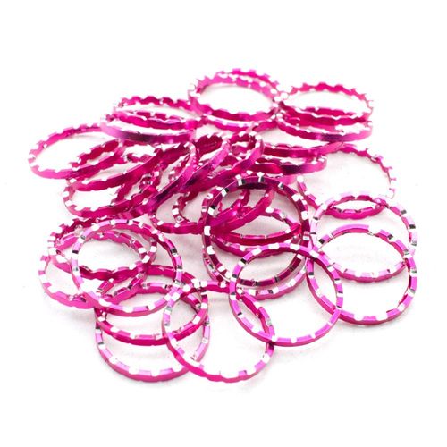 Aluminium Coloured Rings 16mm Magenta 10pcs for jewellery making