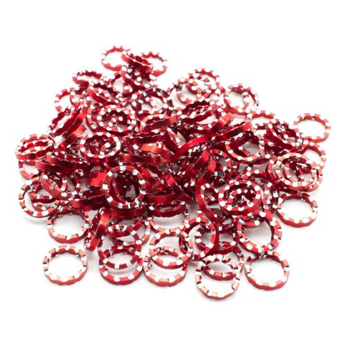 Aluminium Coloured Rings 8mm Red 10pcs for jewellery making