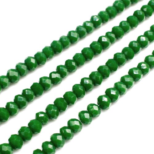 3.5mm crystal beads opaque green, pack of 130 — faceted for jewelry making and beadwork