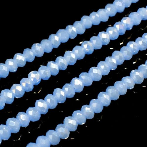 3.5mm crystal beads opaque blue ab, pack of 150 — AB finish, faceted for jewelry making and beadwork