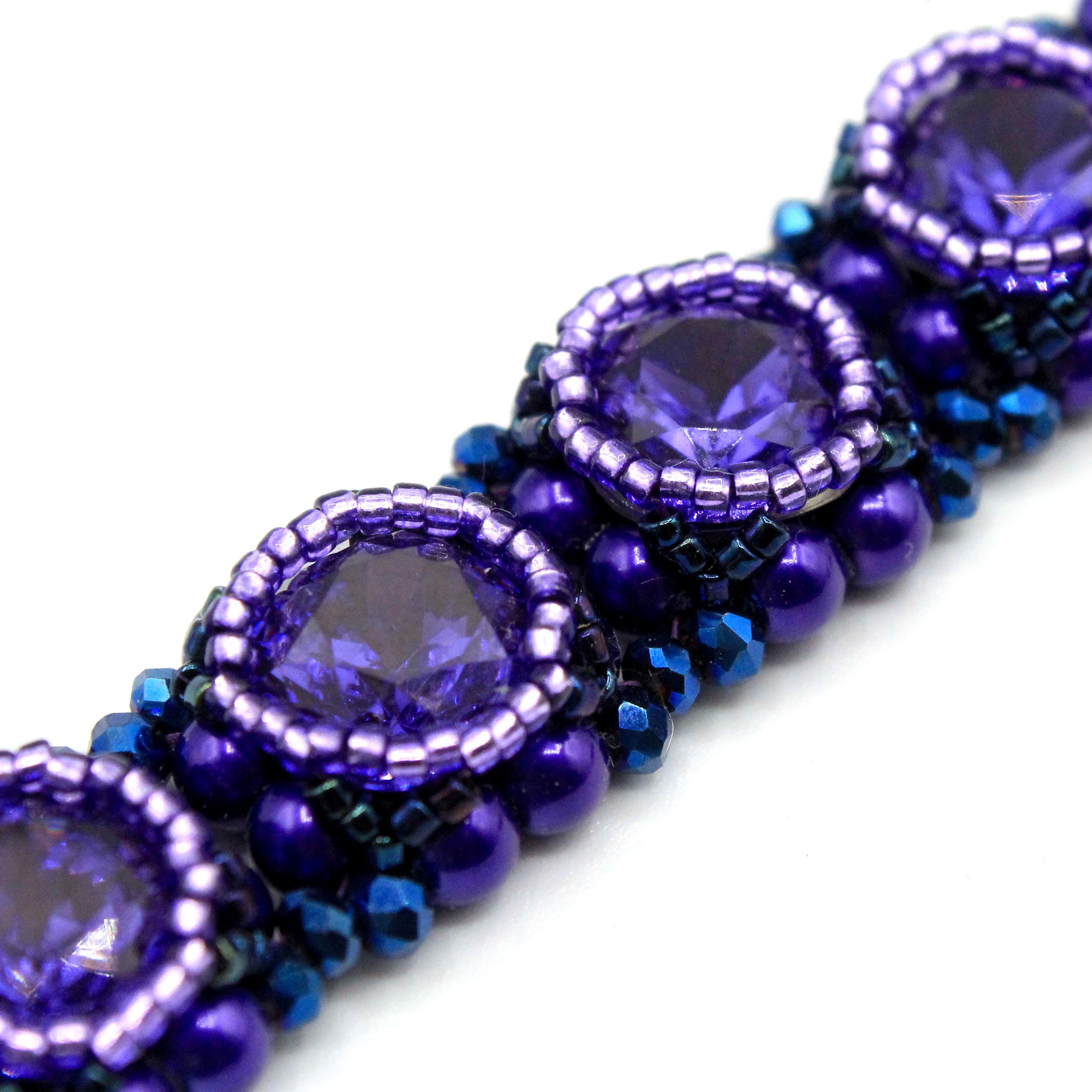 Rosalie Rivoli Encased Bracelet purple bracelet making kit — DIY set with beads and instructions for creating handmade jewelry