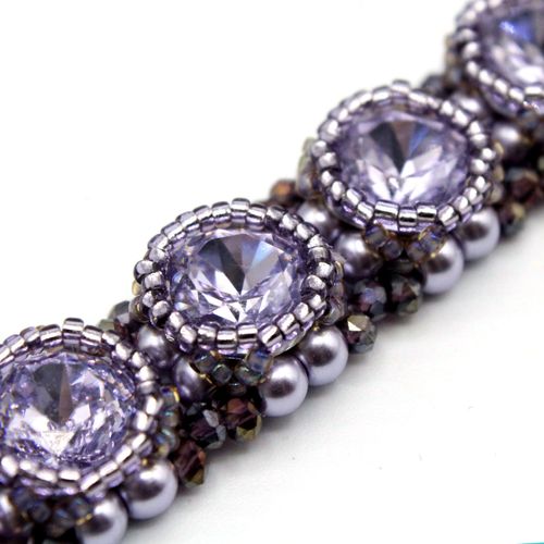 Rosalie Rivoli Encased Bracelet violet bracelet making kit — DIY set with beads and instructions for creating handmade jewelry