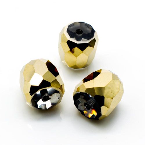 10mm crystal beads champagne gold, pack of 8 — faceted for jewelry making and beadwork