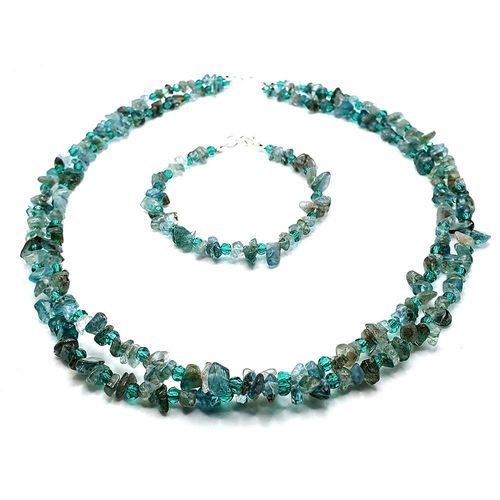 Anya Necklace & Bracelet Set apatite bracelet making kit — DIY set with beads and instructions for creating handmade jewelry