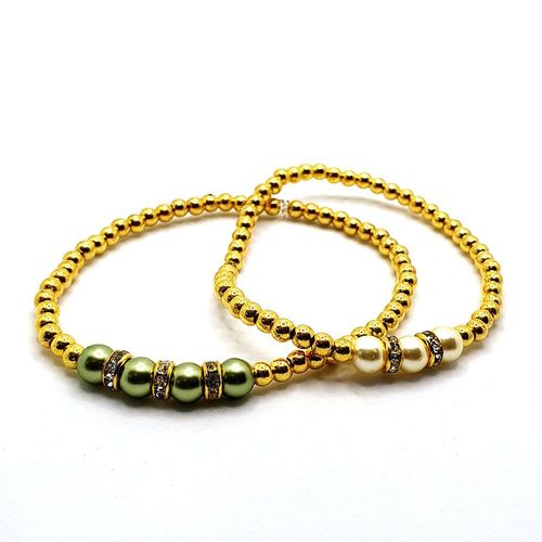 Juliet Bracelet Makes 10 ivory & olive bracelet making kit — DIY set with beads and instructions for creating handmade jewelry
