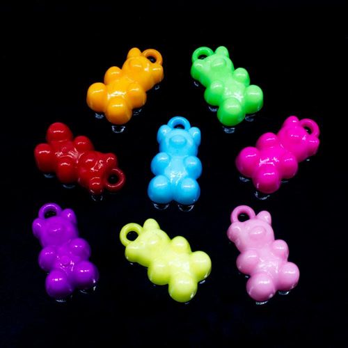 Gummy Bear Opaque Pendant / Charm 20mm Mixed 20pcs for jewellery making