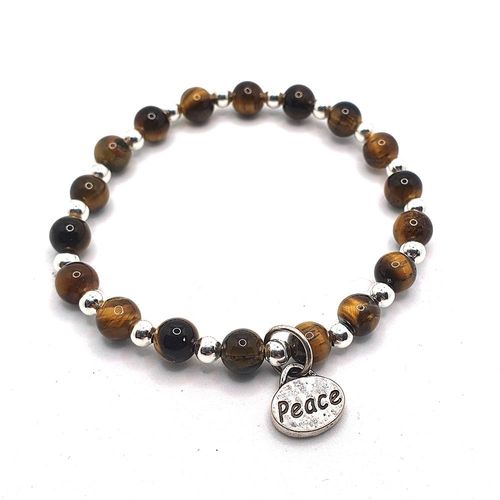 Faith Gemstone Bracelet tiger eye bracelet making kit — DIY set with beads and instructions for creating handmade jewelry