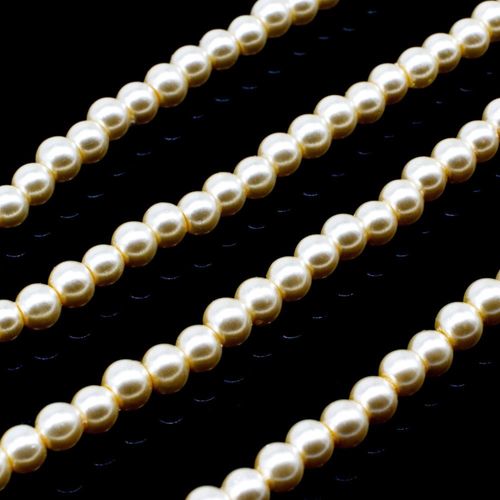 Glass Pearl Round Beads 3mm - Light Peach
