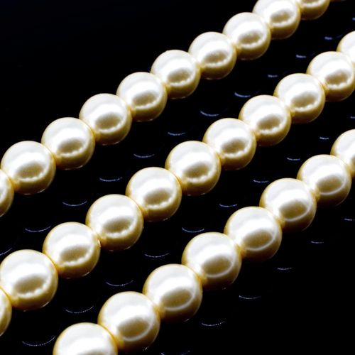 Glass Pearl Round Beads 8mm - Light Peach