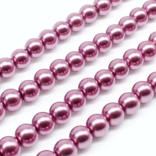 Glass Pearl Round Beads 6mm - Persian Pink