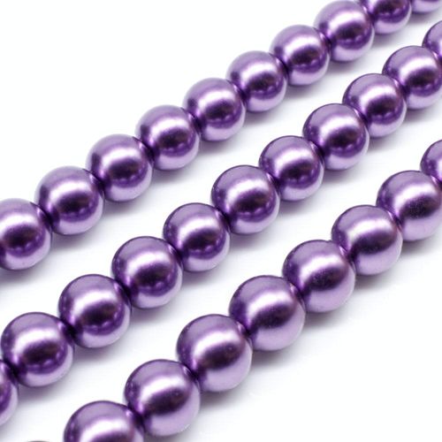 Glass Pearl Round Beads 8mm - Wisteria