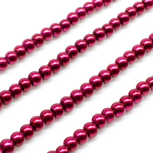 Glass Pearl Round Beads 3mm - Ruby Red