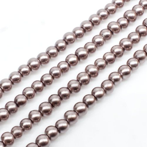 Glass Pearl Round Beads 3mm - Mink