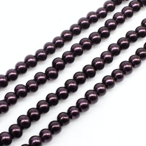 Glass Pearl Round Beads 3mm - Aubergine