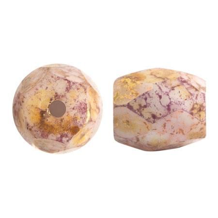 Baros Puca Beads 10g - Opaque Mix Rose/Gold Ceramic Look