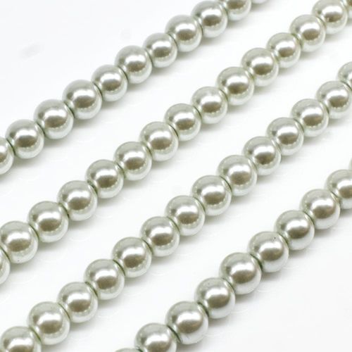 Glass Pearl Round Beads 4mm - Pastel Green