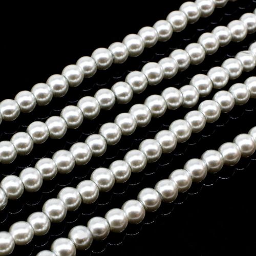 Glass Pearl Round Beads 3mm - Pearl